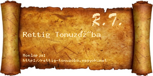 Rettig Tonuzóba névjegykártya